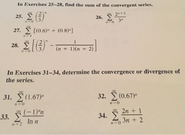 Solved Find the sum of the convergent series. | Chegg.com