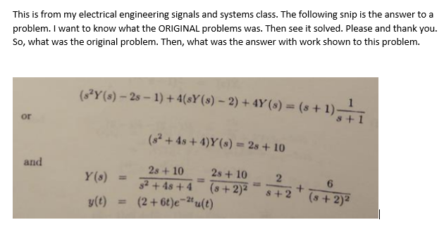Solved This is from my electrical engineering signals and | Chegg.com