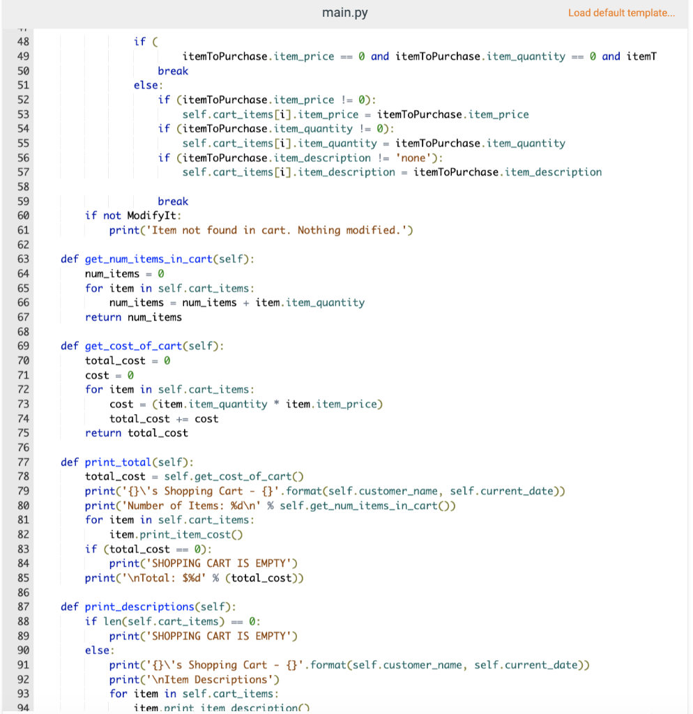 Solved This program extends the earlier "Online shopping | Chegg.com
