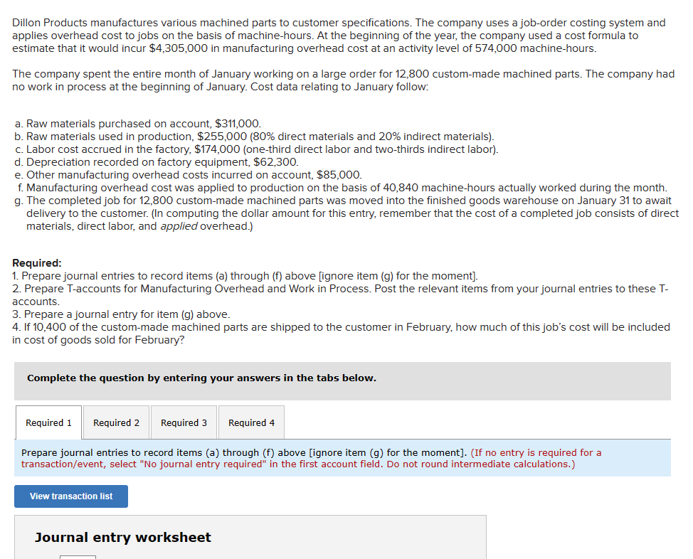 Solved Complete the question by entering your answers in the | Chegg.com