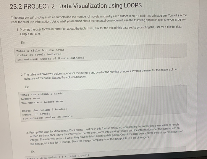 23 2 Project 2 Data Visualization Using Loops This Chegg 