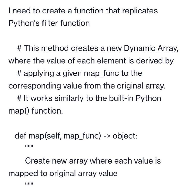 Solved I need to create a function that replicates Python's | Chegg.com image.