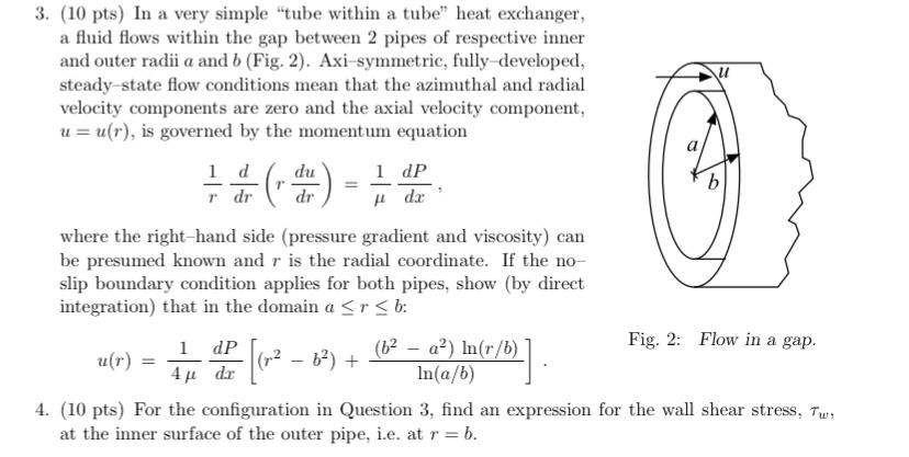 Solved U 3. (10 pts) In a very simple tube within a tube” | Chegg.com