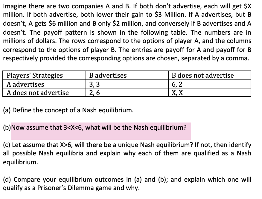 Solved Imagine There Are Two Companies A And B. If Both | Chegg.com