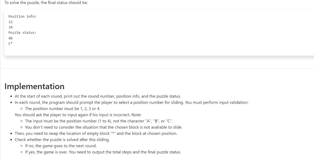 Solved Game Description Sliding Puzzle Game is made up as a | Chegg.com