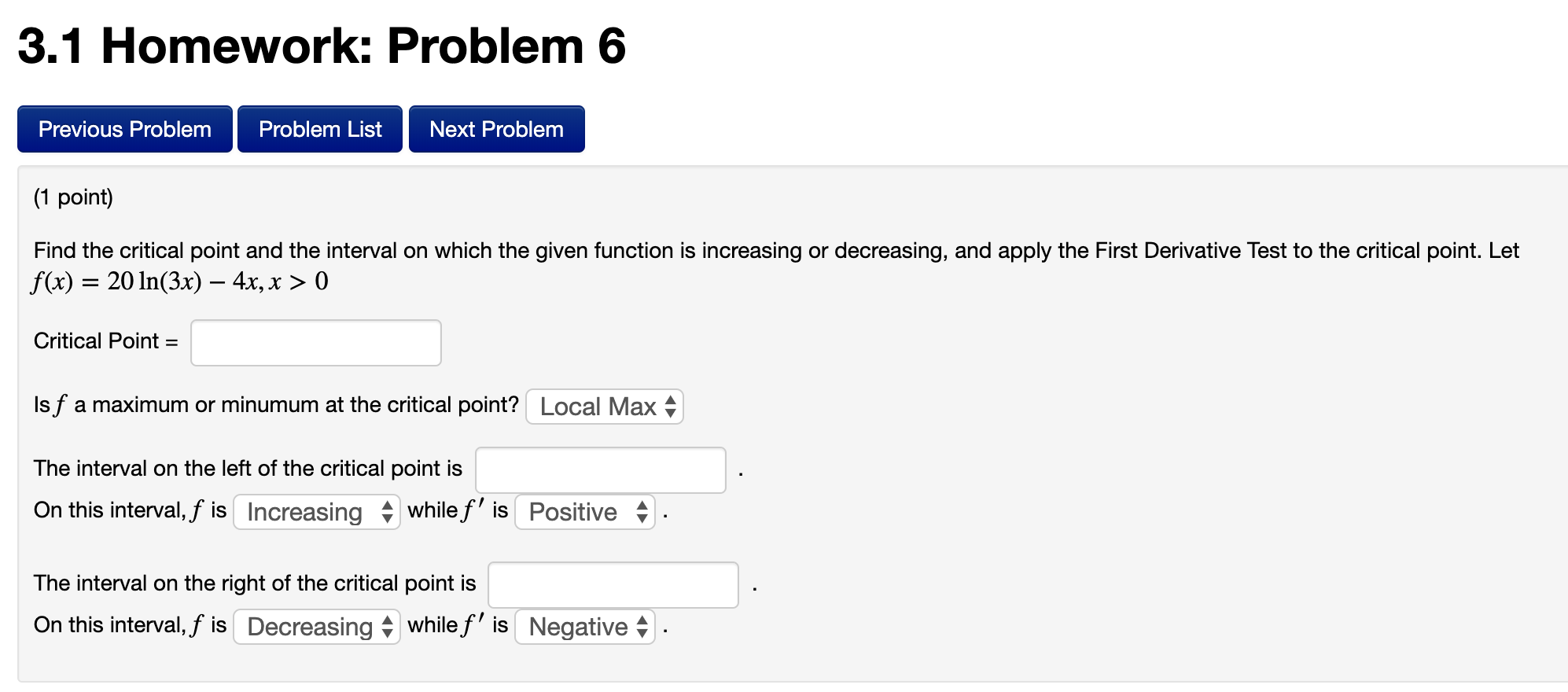Solved 3.1 Homework: Problem 6 Previous Problem Problem List | Chegg.com