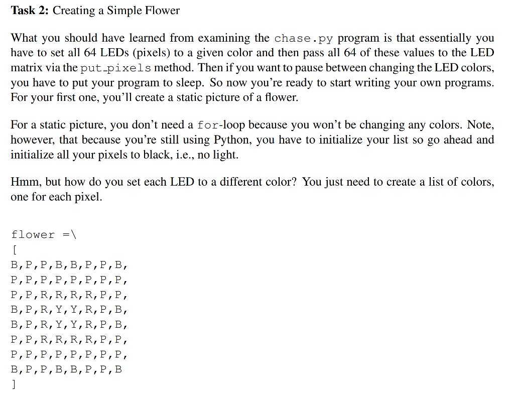 Solved Task 2: Creating a Simple Flower What you should have | Chegg.com