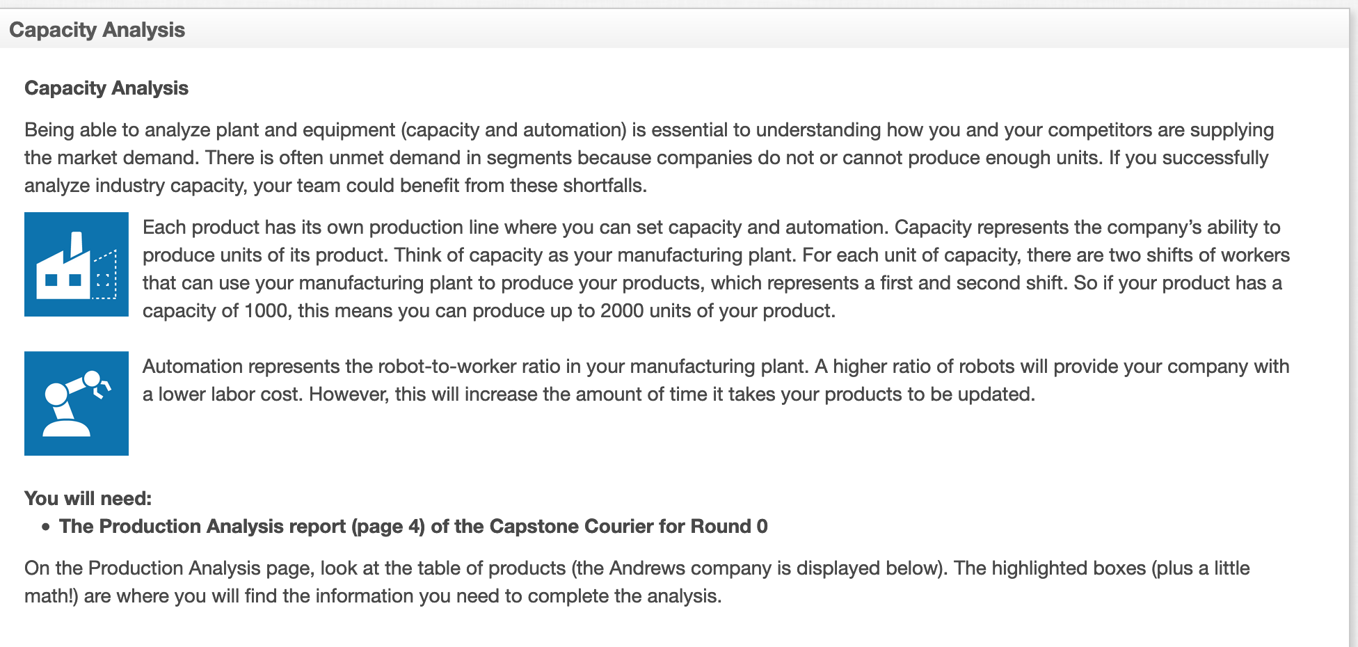 Solved Capacity Analysis Capacity Analysis Being able to | Chegg.com