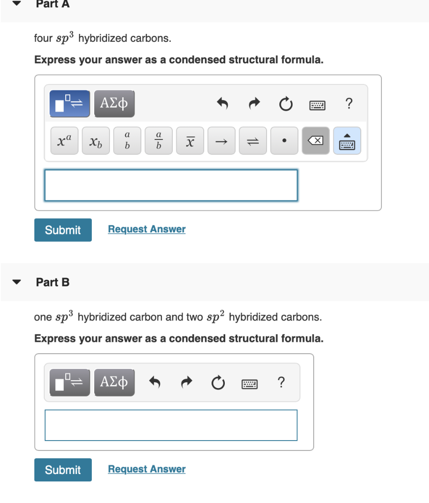 Part A Four Sp3 Hybridized Carbons Express Your Chegg 