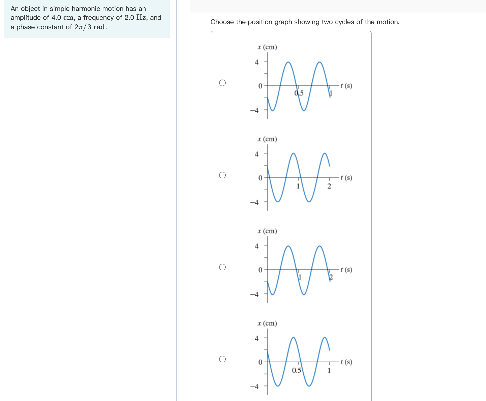 Solved An object in simple harmonic motion has an amplitude | Chegg.com