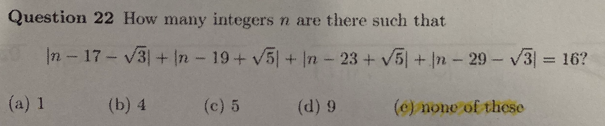Solved Question 22 How many integers n are there such that | Chegg.com