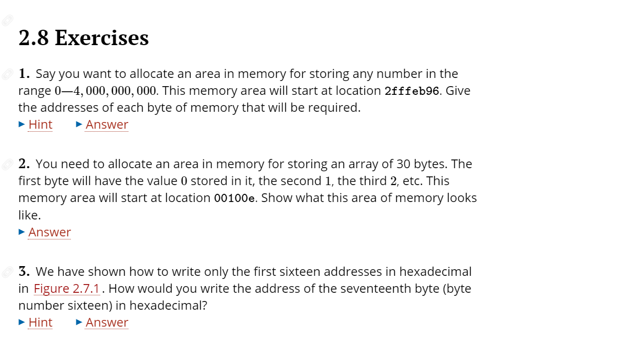 Solved 2.8 Exercises 1. Say you want to allocate an area in | Chegg.com