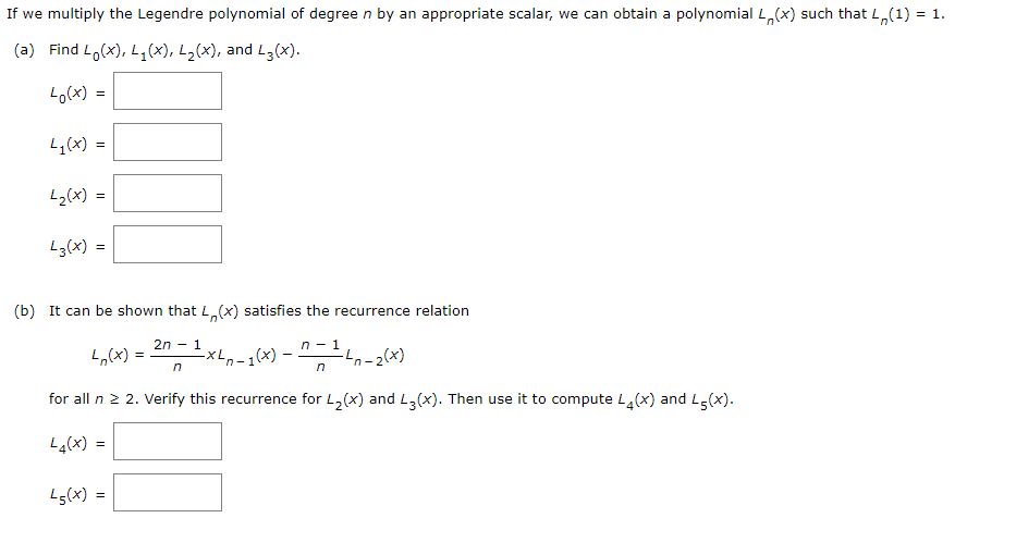 If we multiply the Legendre polynomial of degree n by | Chegg.com