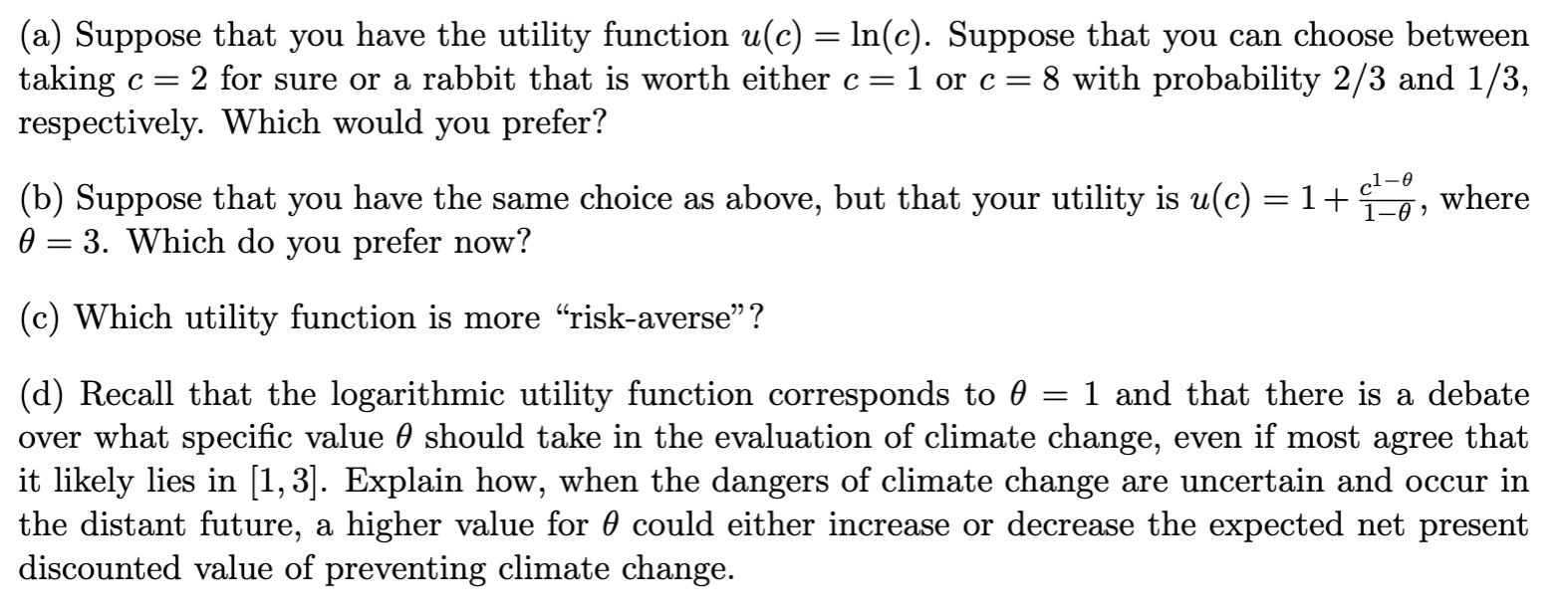 Solved (a) Suppose That You Have The Utility Function | Chegg.com