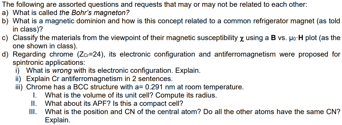 Solved The following are assorted questions and requests | Chegg.com
