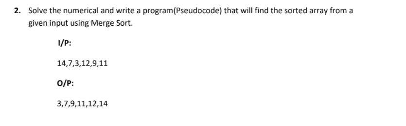 Solved 2. Solve the numerical and write a | Chegg.com