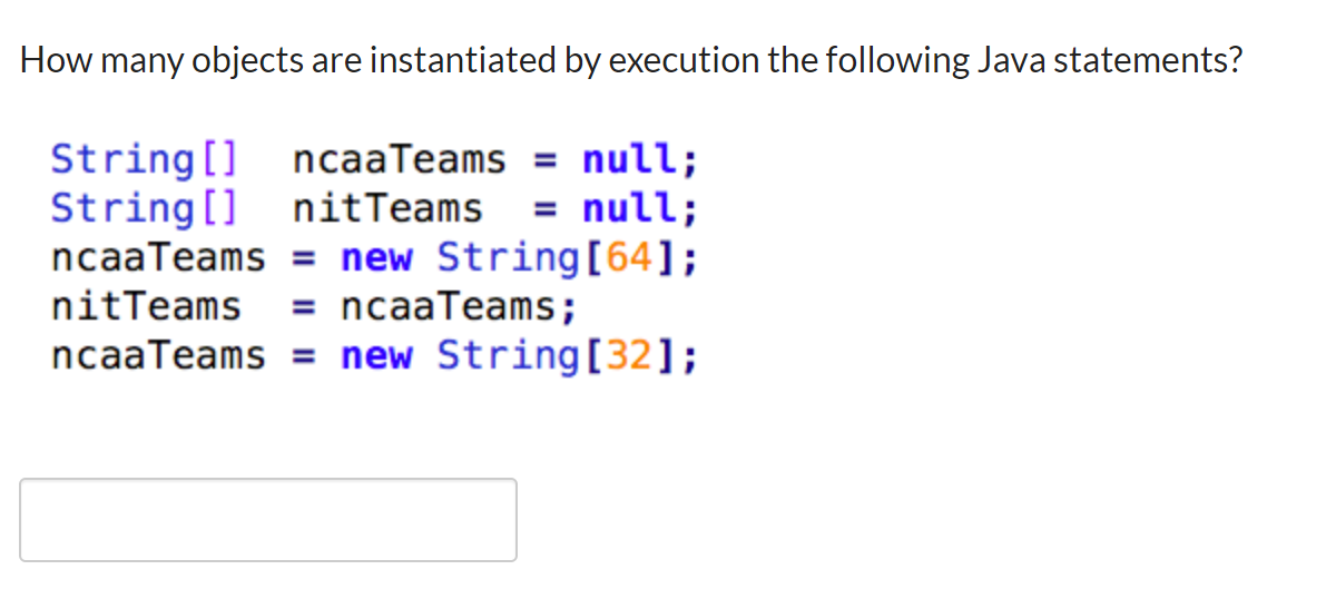 Solved How Many Objects Are Instantiated By Execution The Chegg Com