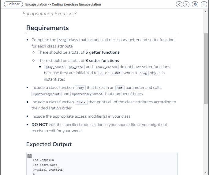 Solved - Complete the class that includes all necessary | Chegg.com