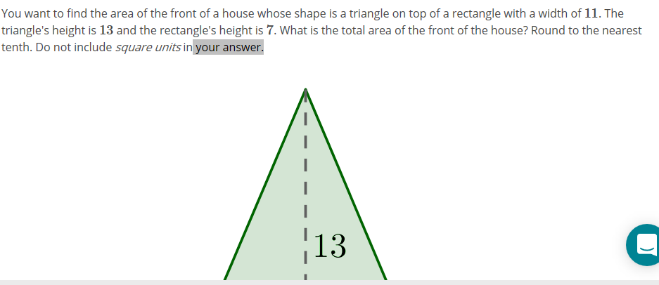 triangle to rectangle area