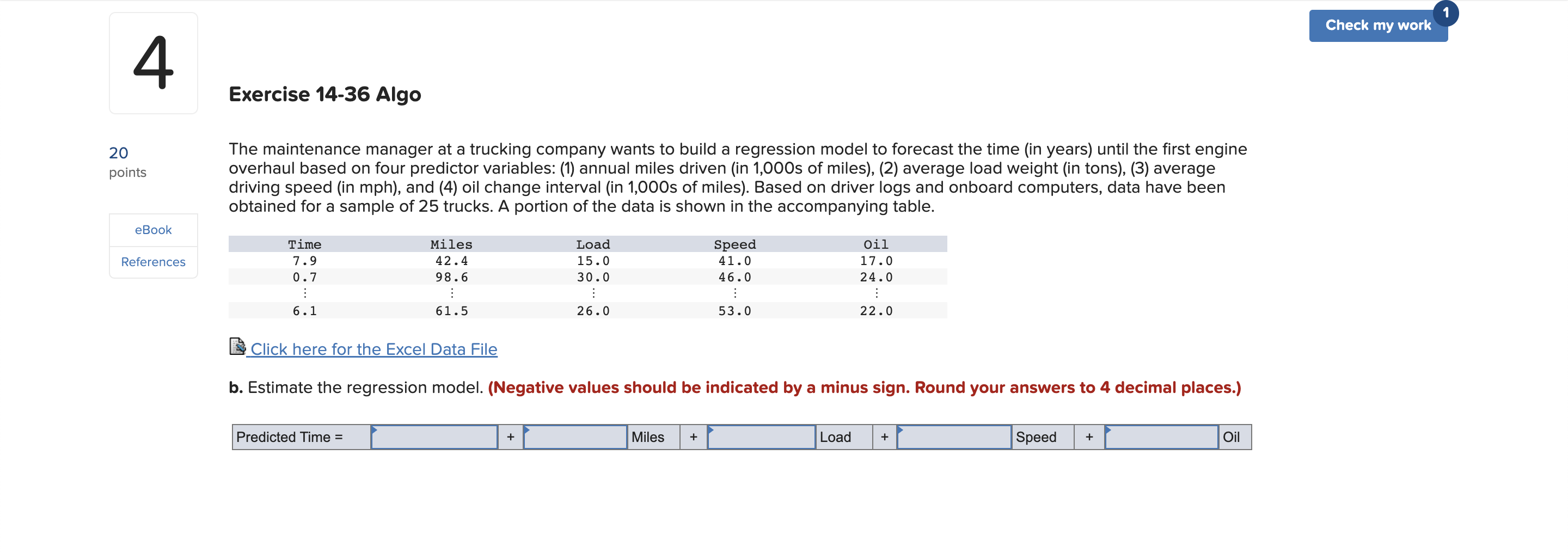 OLS Regression - The general manager of an engineering firm wants