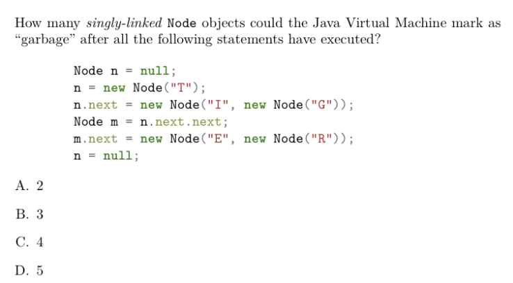 Solved How many singly-linked Node objects could the Java | Chegg.com