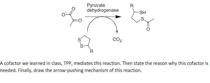 Solved A cofactor we learned in class, TPP, mediates this | Chegg.com