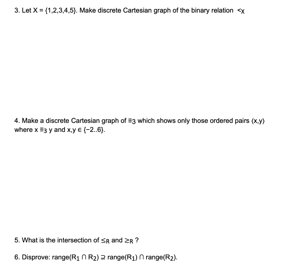 Solved 3. Let X = {1,2,3,4,5). Make discrete Cartesian graph | Chegg.com