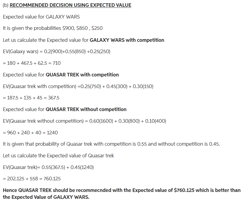 Based on your decision tree, what is the Expected | Chegg.com