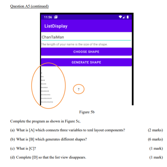 Solved Question A5 Write a mobile application using Java | Chegg.com