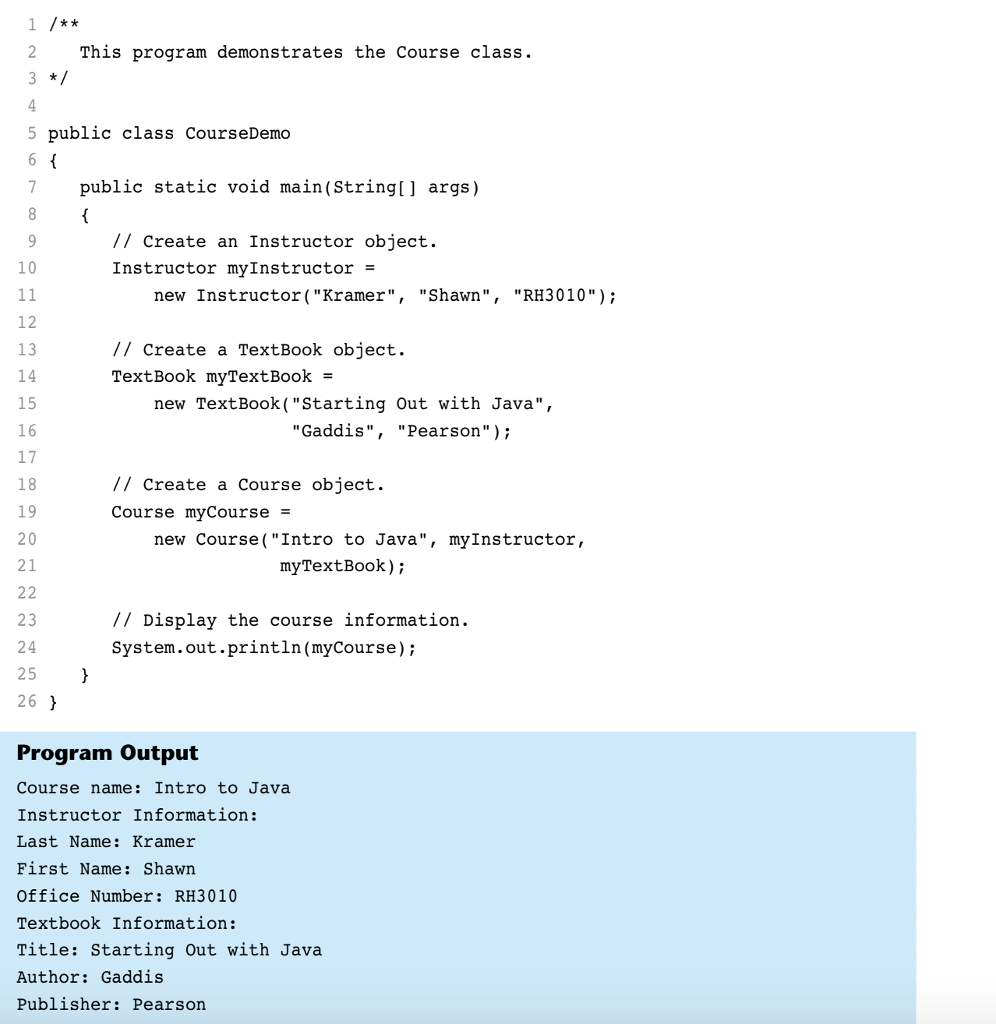 Solved Java Language Aggregation Instructions: Make a | Chegg.com