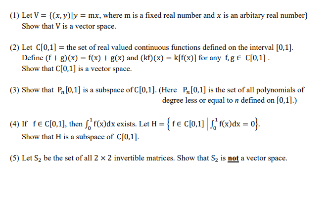 Solved 1 Let V X Y Y Mx Where M Is A Fixed Real Chegg Com