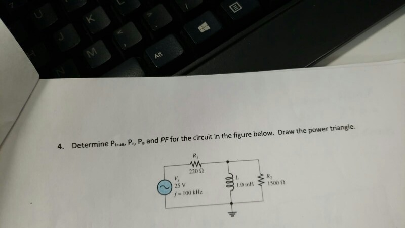 Solved 4. Determine Prue, Pr, P, and PF for the circuit in | Chegg.com