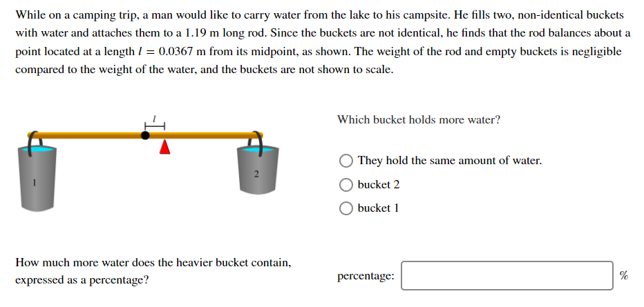 Solved While on a camping trip, a man would like to carry | Chegg.com