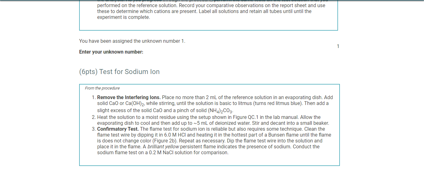 Solved Report Qualitative Analysis Cations Qualitative