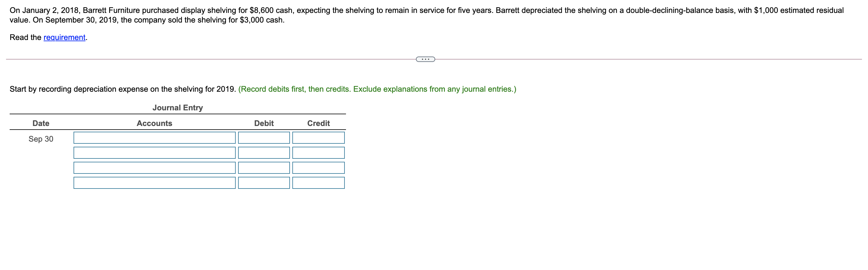 Solved On January 2, 2018, Barrett Furniture purchased