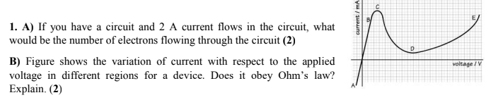 Solved current / mA D 1. A) If you have a circuit and 2 A | Chegg.com