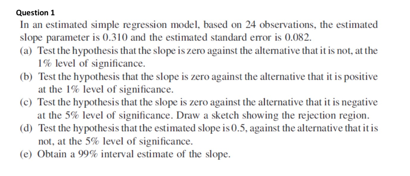 standard error of the estimated slope