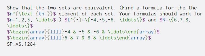 Solved Show that the two sets are equivalent. (Find a | Chegg.com