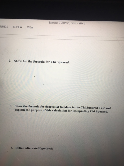 Solved Exercise 2 2019 (1).docx-Word REVIEW VIEW Exercise 2 | Chegg.com