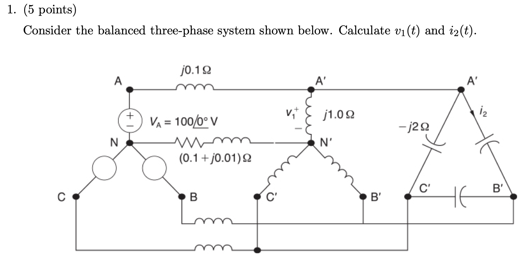 Solved Consider The Balanced Three-phase System Shown Below. | Chegg ...