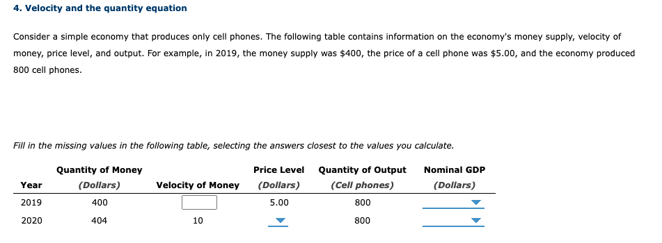 Solved The money supply grew at a rate of | Chegg.com