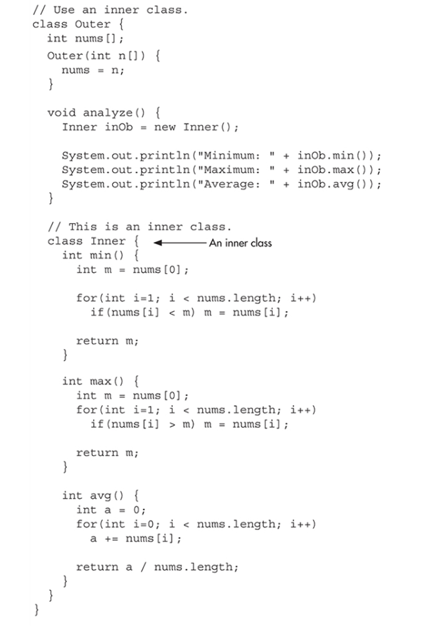 Solved JAVA! Refer to the above example of Inner Class, | Chegg.com