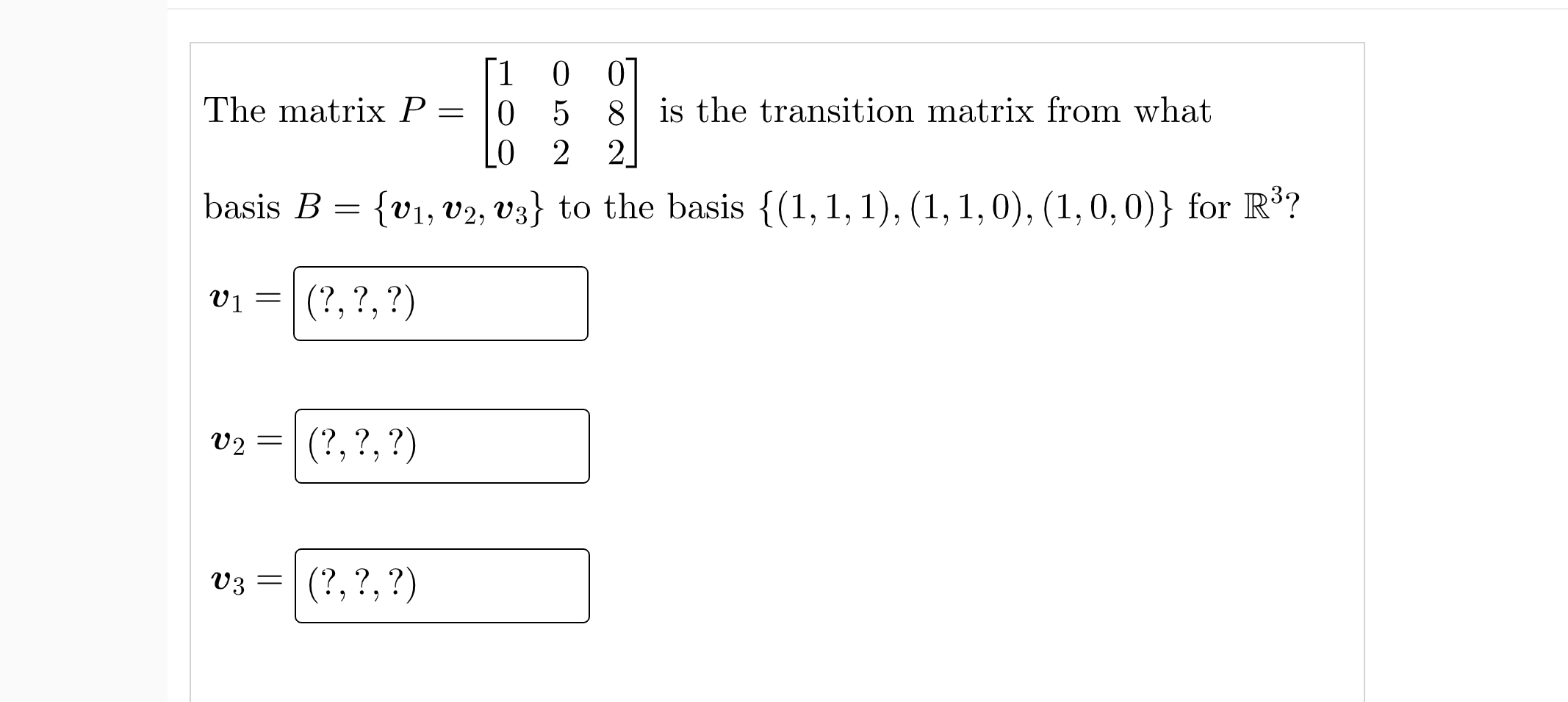 Solved Find the coordinate vector for v relative to the | Chegg.com