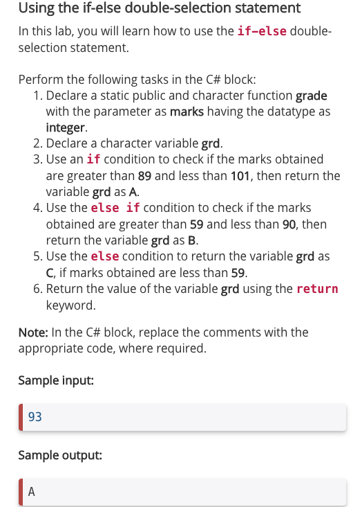 Solved Using The If-else Double-selection Statement In This | Chegg.com