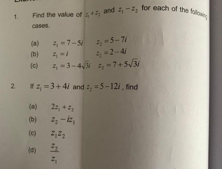 Solved Find the value of x +z, and z--2, for each of the | Chegg.com