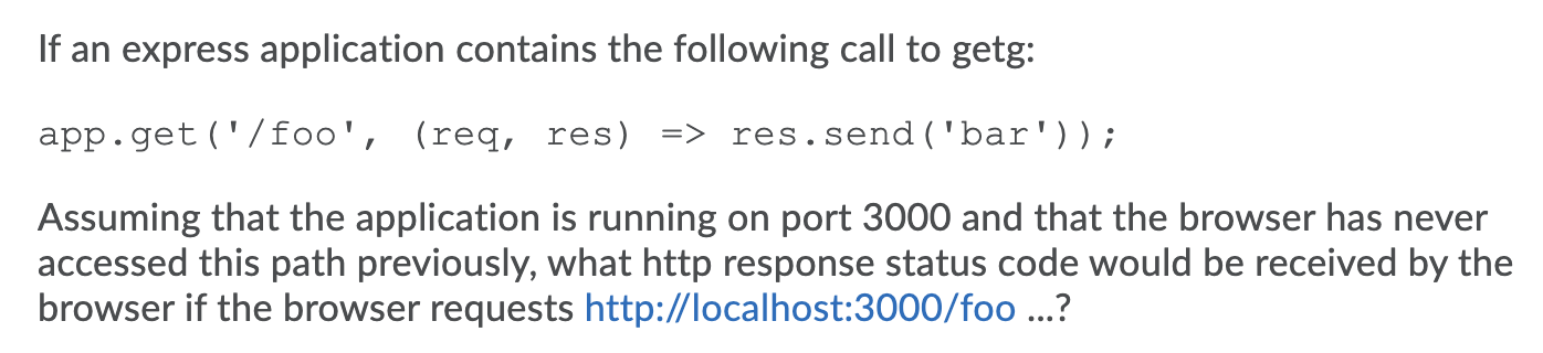 Solved If an express application contains the following call 