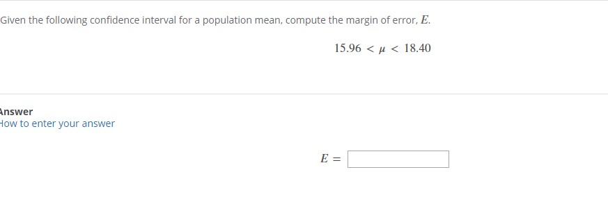 Solved Given the following confidence interval for a | Chegg.com