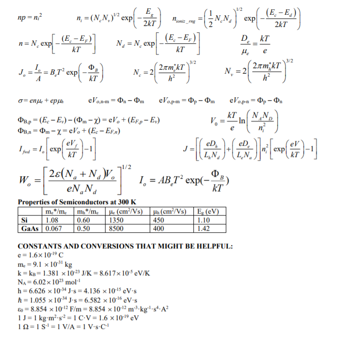 Solved 1/2 np=n? n. (N.exp E 2KT nionisme N N. exp (E.-E.) | Chegg.com