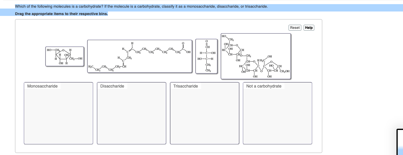 which of the following molecules is not an example of a carbohydrate