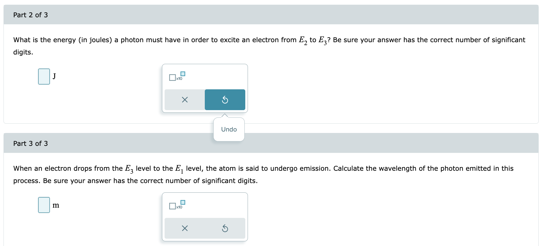 Solved Consider The Following Energy Levels Of A | Chegg.com